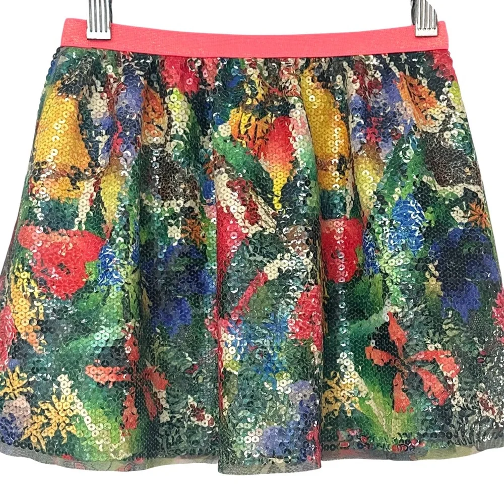 Kate Morgan x H&M Tropical RAINFOREST Multi-Color Sequin Skirt - Size 4-6Y